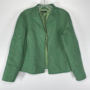 Alexander Bartlett Green Wool Open Front Blazer Sweater Medium